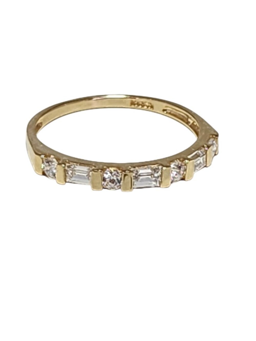 14K Yellow Gold Cubic Zirconia Band Ring Size 6 #24123